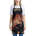 Watercolor Taurus Zodiac Sign Print Apron
