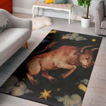 Watercolor Taurus Zodiac Sign Print Area Rug
