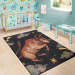 Watercolor Taurus Zodiac Sign Print Area Rug