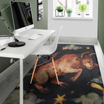 Watercolor Taurus Zodiac Sign Print Area Rug