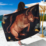 Watercolor Taurus Zodiac Sign Print Beach Sarong Wrap