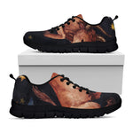 Watercolor Taurus Zodiac Sign Print Black Sneakers