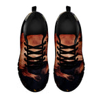 Watercolor Taurus Zodiac Sign Print Black Sneakers