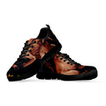 Watercolor Taurus Zodiac Sign Print Black Sneakers