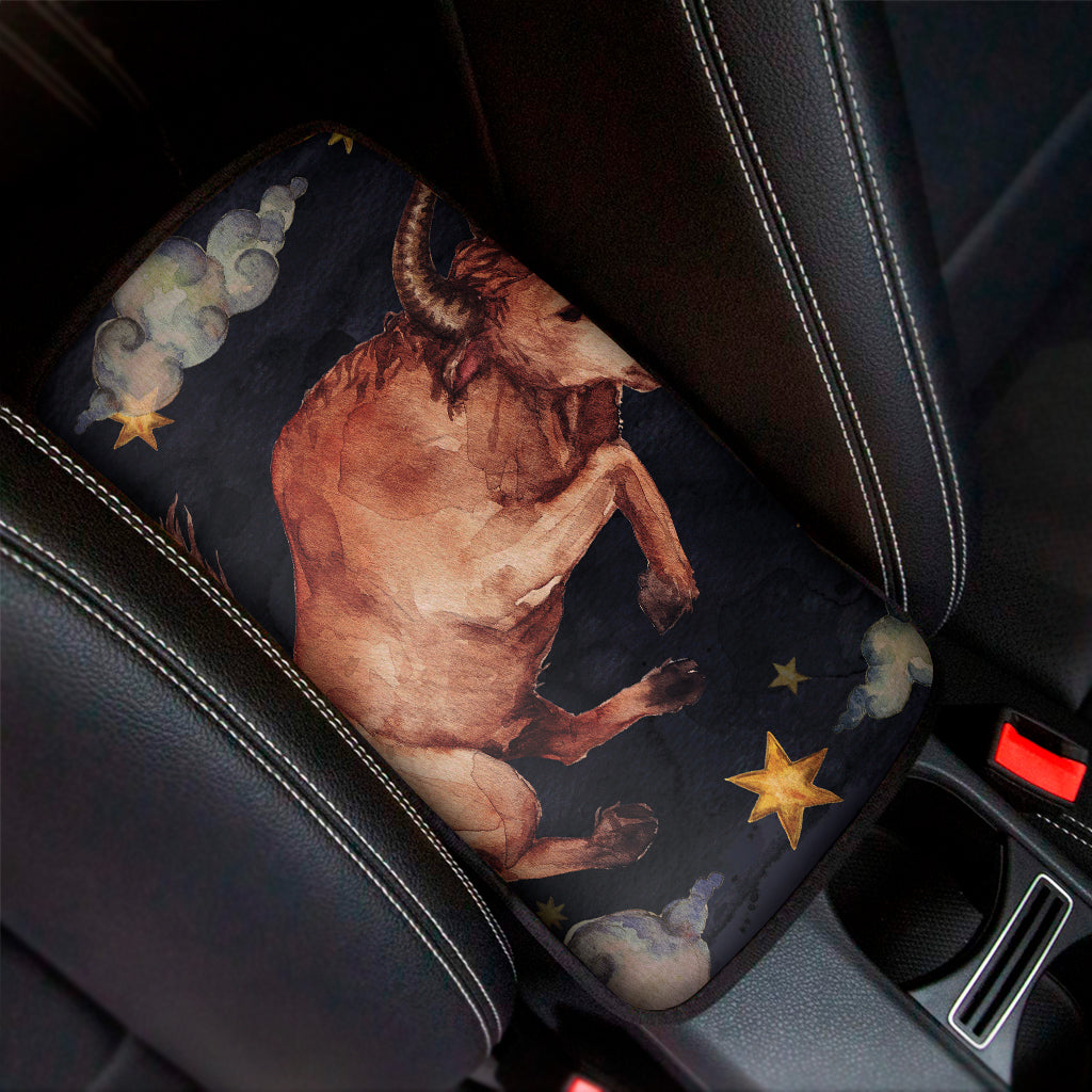 Watercolor Taurus Zodiac Sign Print Car Center Console Cover