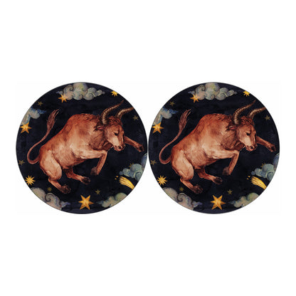 Watercolor Taurus Zodiac Sign Print Car Coasters