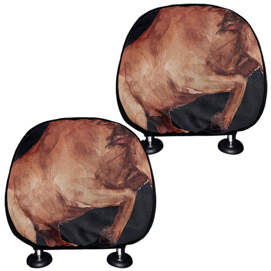 Watercolor Taurus Zodiac Sign Print Car Headrest Covers