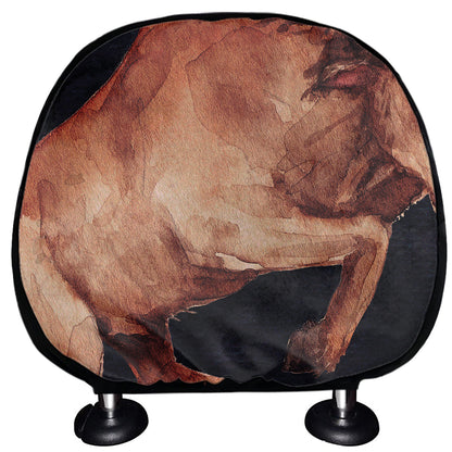 Watercolor Taurus Zodiac Sign Print Car Headrest Covers