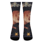 Watercolor Taurus Zodiac Sign Print Crew Socks