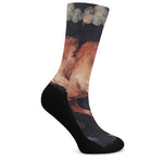 Watercolor Taurus Zodiac Sign Print Crew Socks