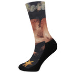 Watercolor Taurus Zodiac Sign Print Crew Socks