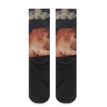Watercolor Taurus Zodiac Sign Print Crew Socks