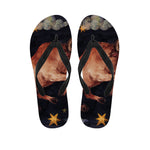 Watercolor Taurus Zodiac Sign Print Flip Flops