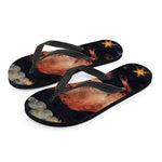 Watercolor Taurus Zodiac Sign Print Flip Flops