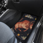 Watercolor Taurus Zodiac Sign Print Front and Back Car Floor Mats