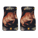 Watercolor Taurus Zodiac Sign Print Front Car Floor Mats