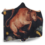 Watercolor Taurus Zodiac Sign Print Hooded Blanket