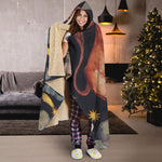 Watercolor Taurus Zodiac Sign Print Hooded Blanket