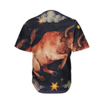 Watercolor Taurus Zodiac Sign Print Men's Baseball Jersey