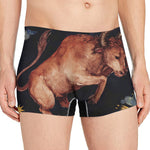 Watercolor Taurus Zodiac Sign Print Men's Boxer Briefs