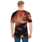 Watercolor Taurus Zodiac Sign Print Men's T-Shirt