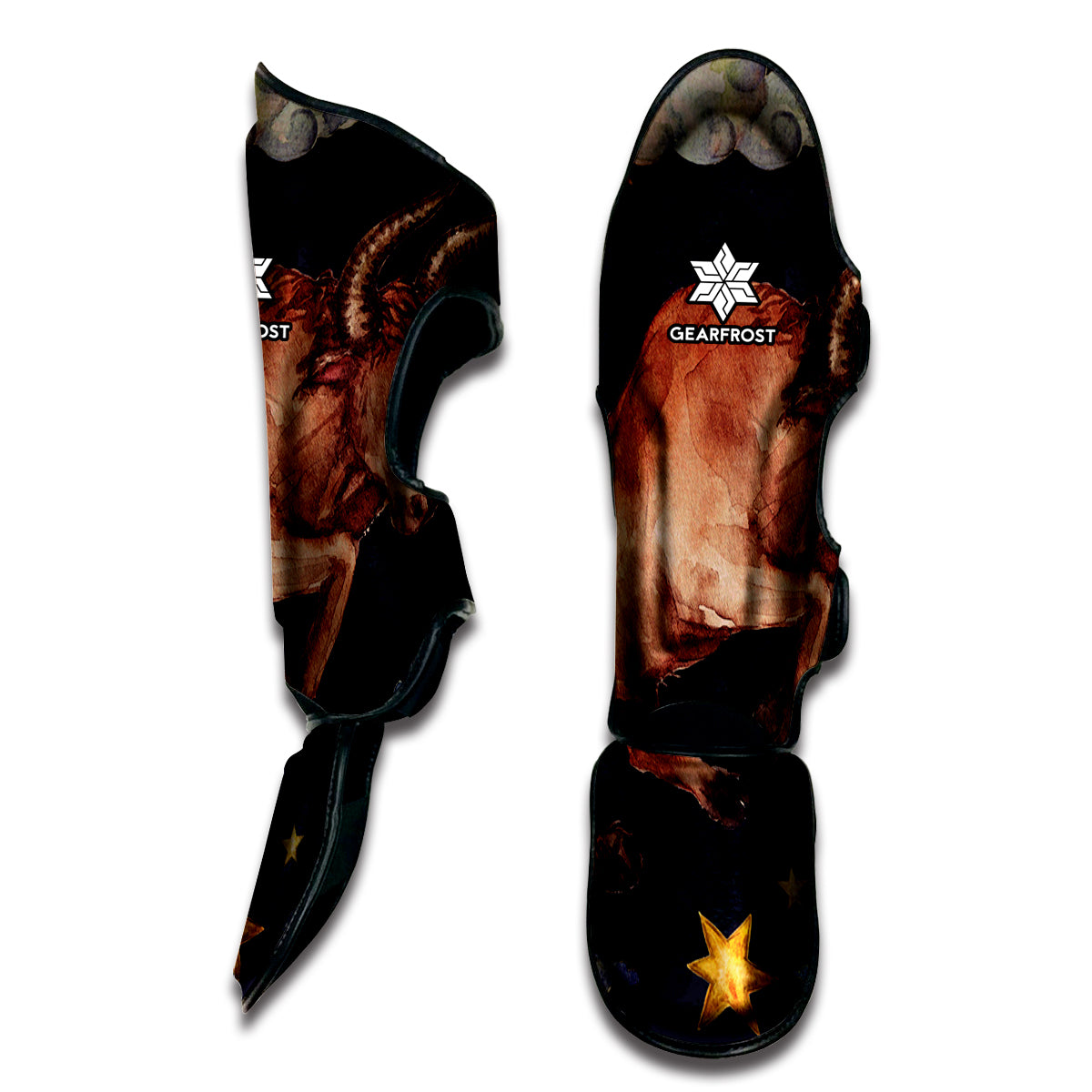 Watercolor Taurus Zodiac Sign Print Muay Thai Shin Guard