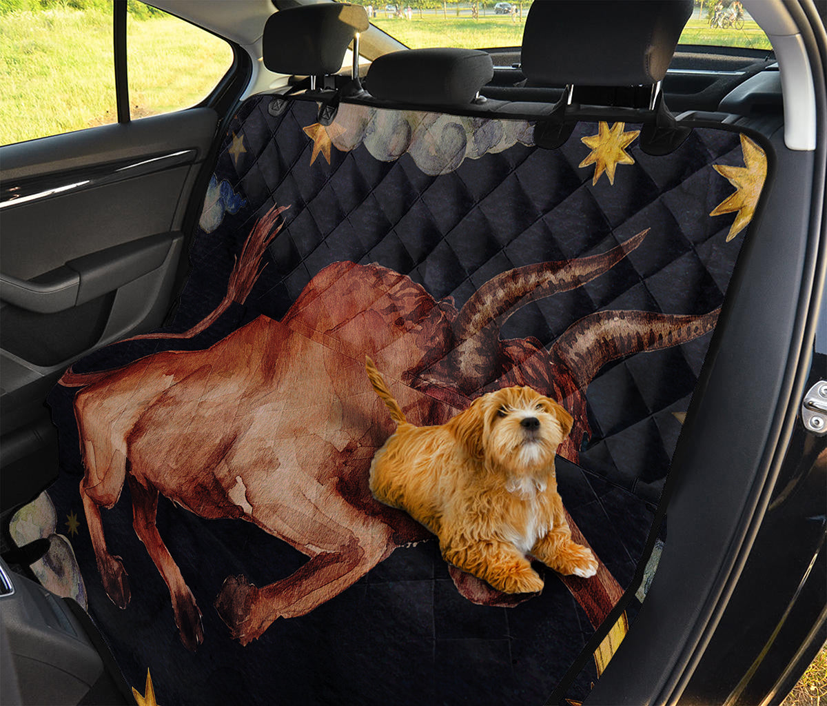 Watercolor Taurus Zodiac Sign Print Pet Car Back Seat Cover