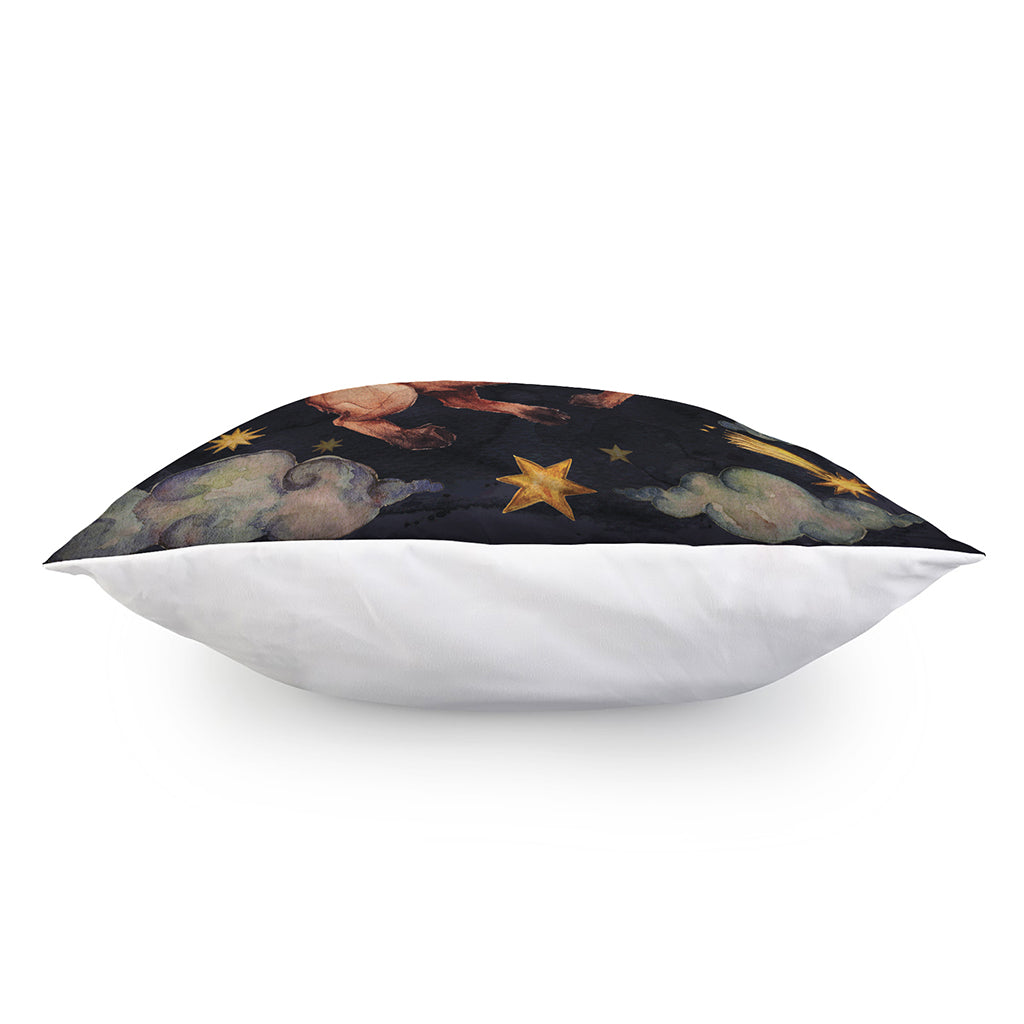 Watercolor Taurus Zodiac Sign Print Pillow Cover