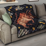 Watercolor Taurus Zodiac Sign Print Quilt