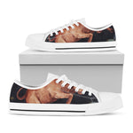 Watercolor Taurus Zodiac Sign Print White Low Top Shoes