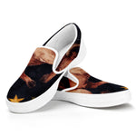 Watercolor Taurus Zodiac Sign Print White Slip On Shoes