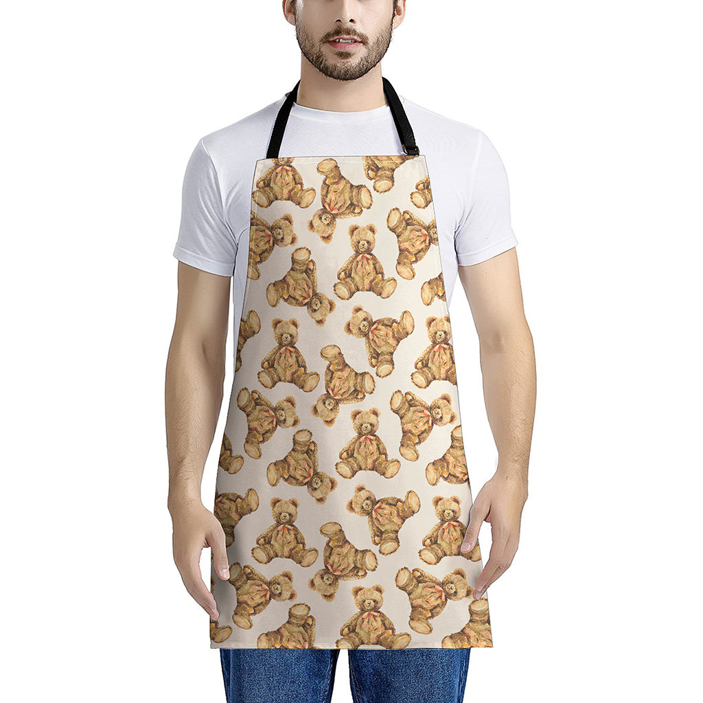 Watercolor Teddy Bear Pattern Print Apron