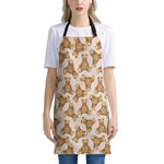 Watercolor Teddy Bear Pattern Print Apron