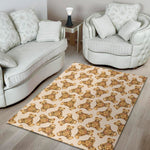 Watercolor Teddy Bear Pattern Print Area Rug