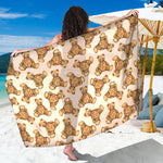 Watercolor Teddy Bear Pattern Print Beach Sarong Wrap