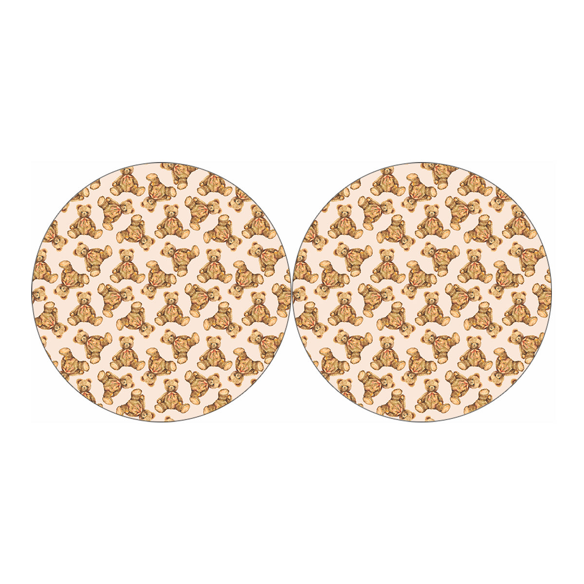 Watercolor Teddy Bear Pattern Print Car Coasters
