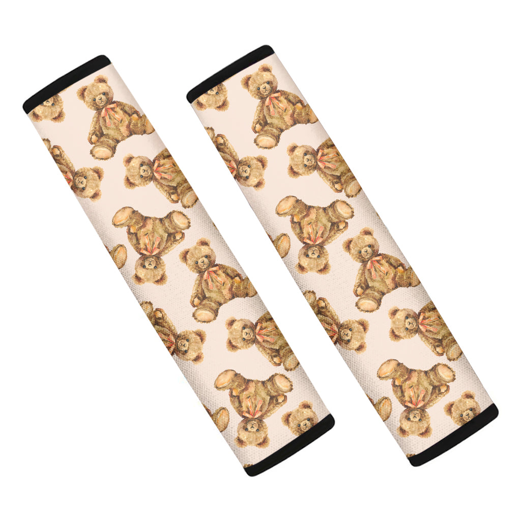 Watercolor Teddy Bear Pattern Print Car Seat Belt Covers