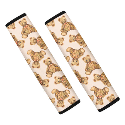 Watercolor Teddy Bear Pattern Print Car Seat Belt Covers