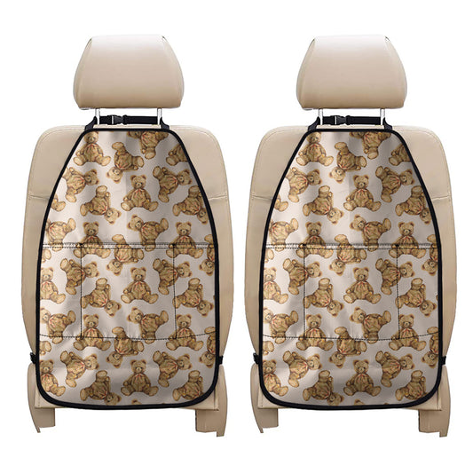 Watercolor Teddy Bear Pattern Print Car Seat Organizers
