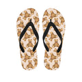 Watercolor Teddy Bear Pattern Print Flip Flops