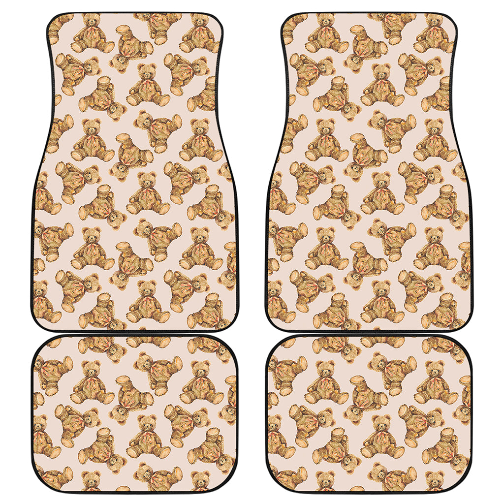 Watercolor Teddy Bear Pattern Print Front and Back Car Floor Mats