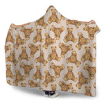 Watercolor Teddy Bear Pattern Print Hooded Blanket
