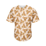 Watercolor Teddy Bear Pattern Print Men's Baseball Jersey
