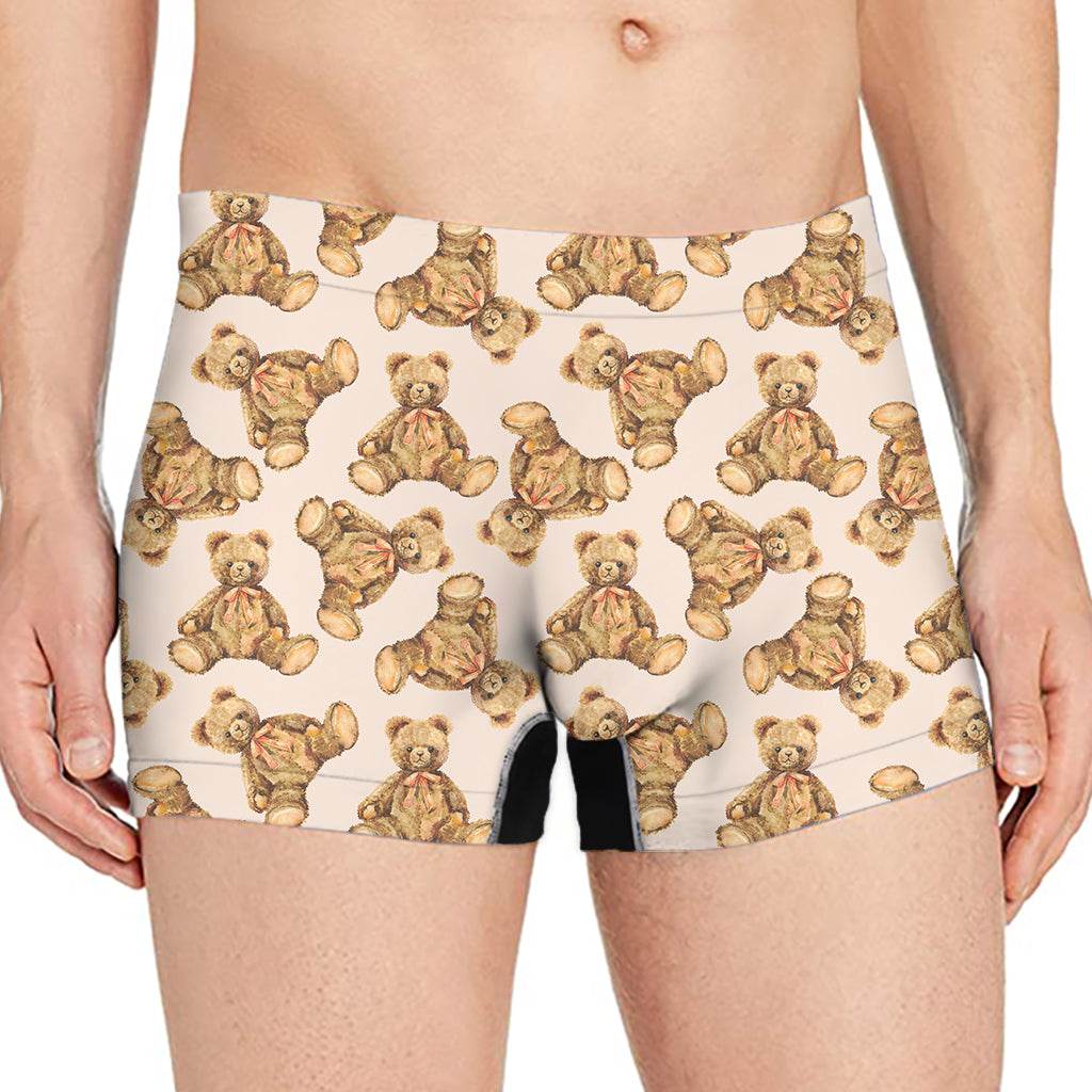 Watercolor Teddy Bear Pattern Print Men's Boxer Briefs