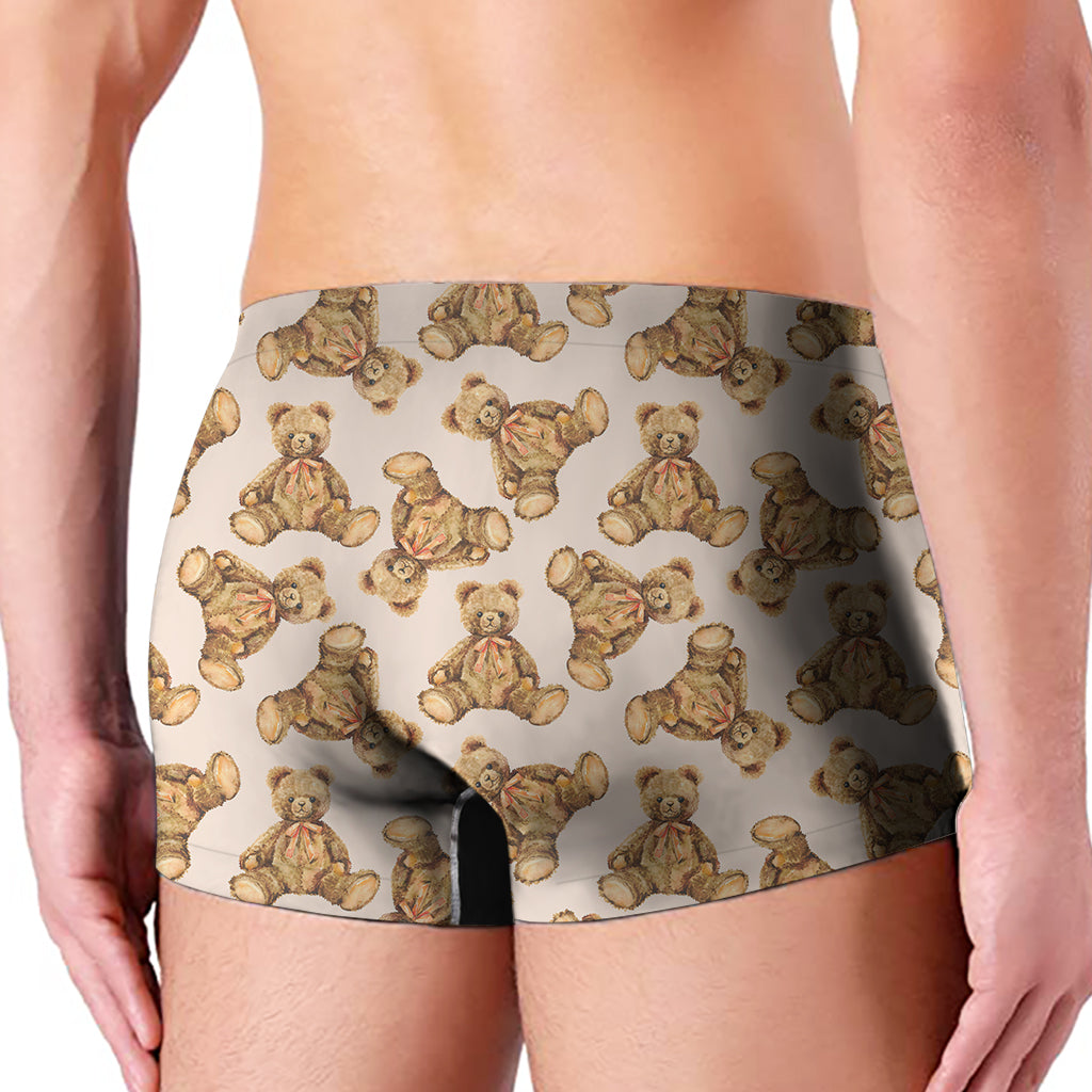 Watercolor Teddy Bear Pattern Print Men's Boxer Briefs