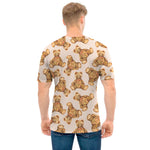 Watercolor Teddy Bear Pattern Print Men's T-Shirt