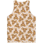 Watercolor Teddy Bear Pattern Print Men's Tank Top
