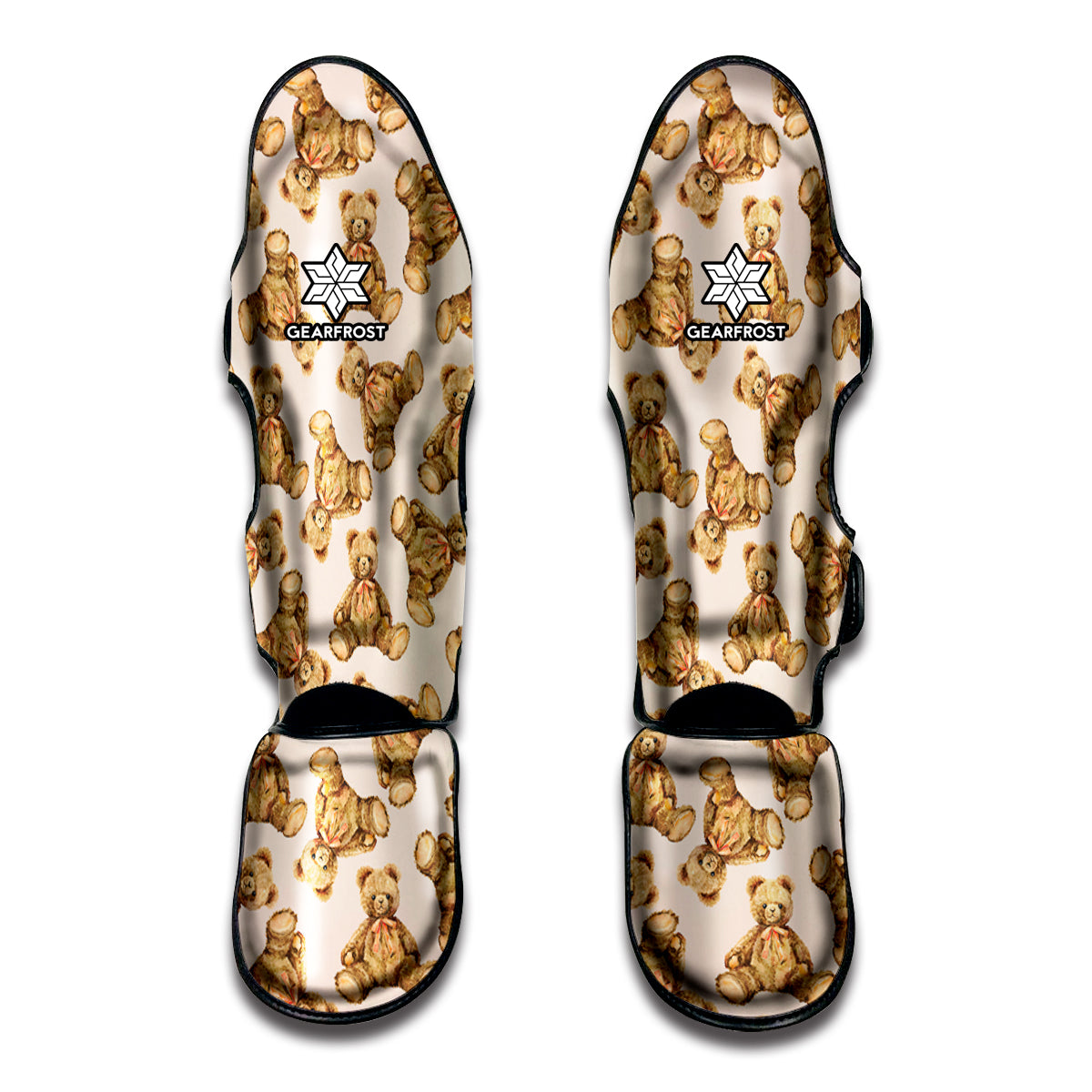 Watercolor Teddy Bear Pattern Print Muay Thai Shin Guard