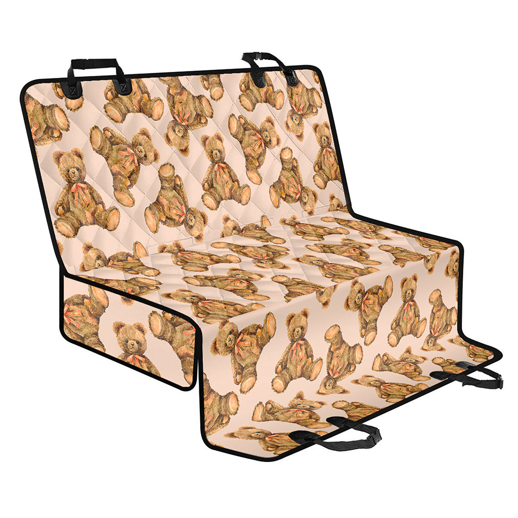 Watercolor Teddy Bear Pattern Print Pet Car Back Seat Cover