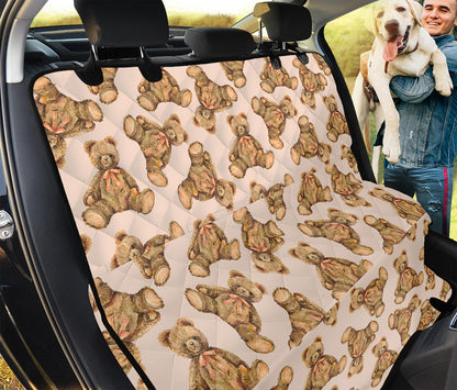 Watercolor Teddy Bear Pattern Print Pet Car Back Seat Cover